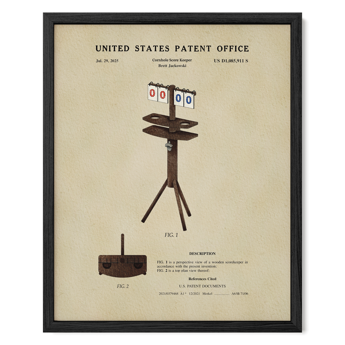 Cornhole Score Keeper (2025) patent art print