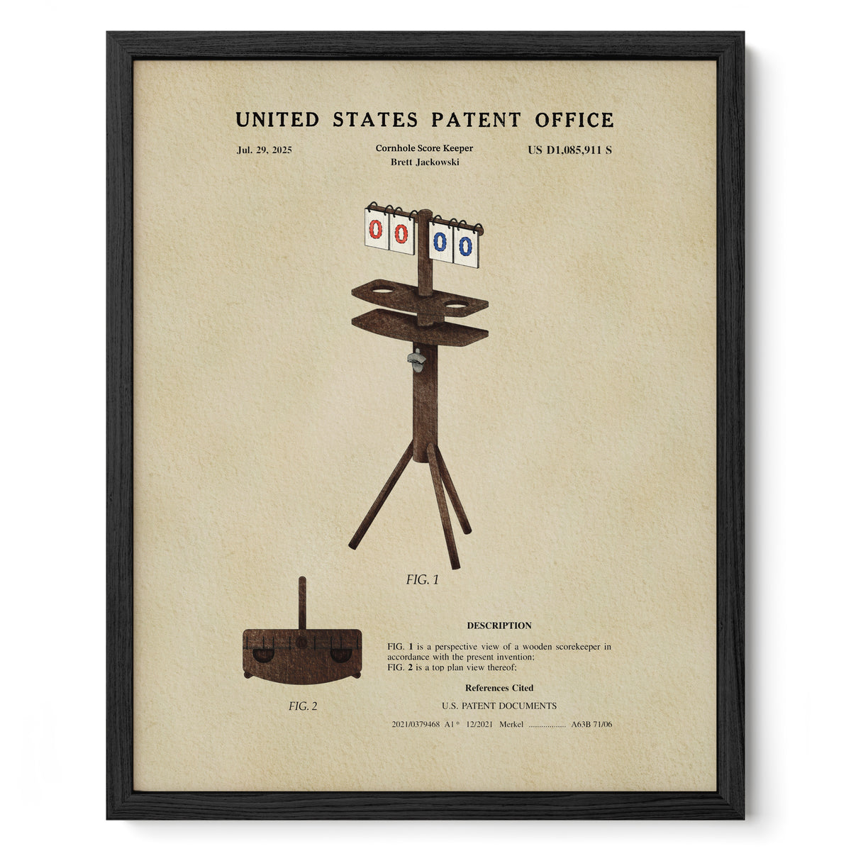 Cornhole Score Keeper (2025) patent art print