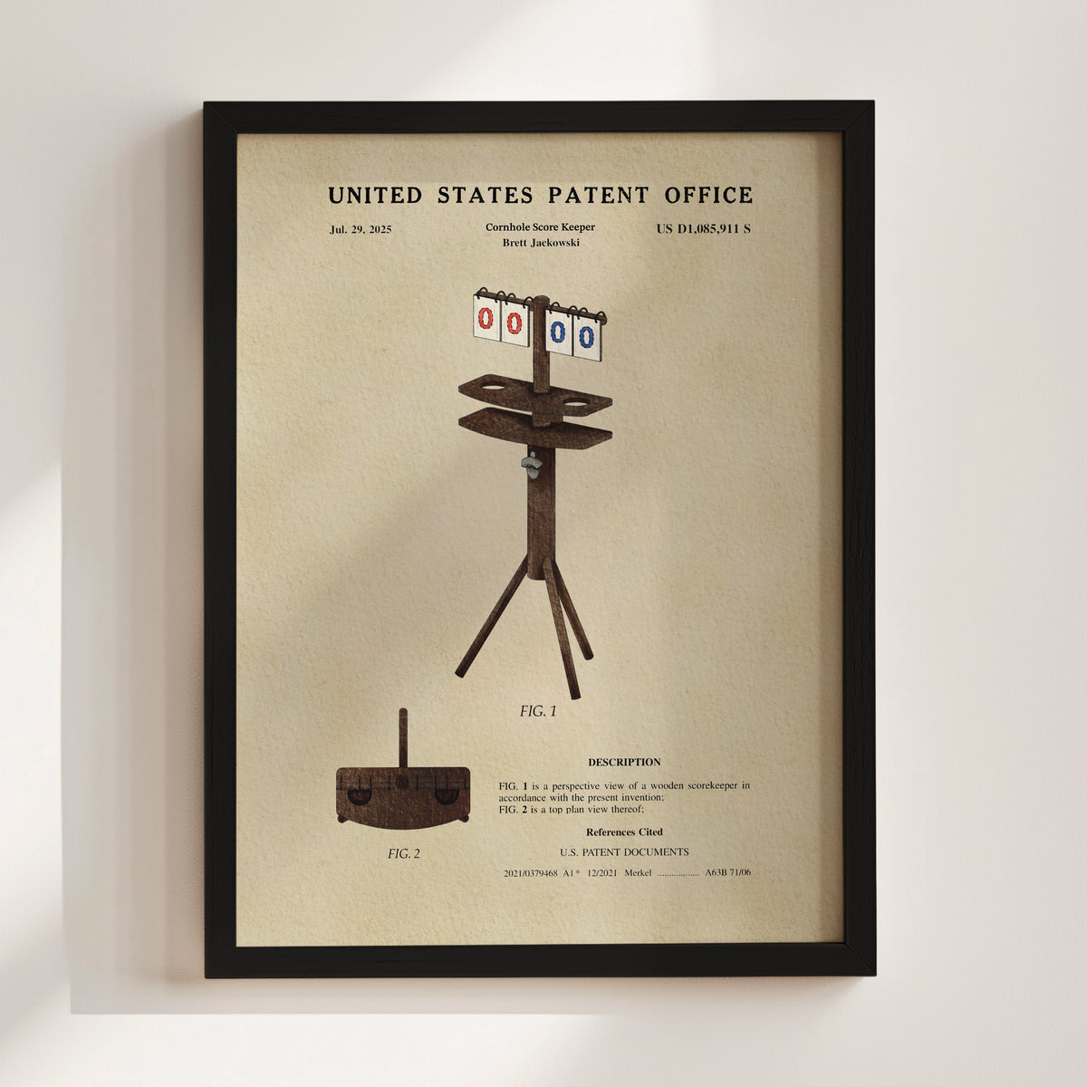 Cornhole Score Keeper (2025) patent art print