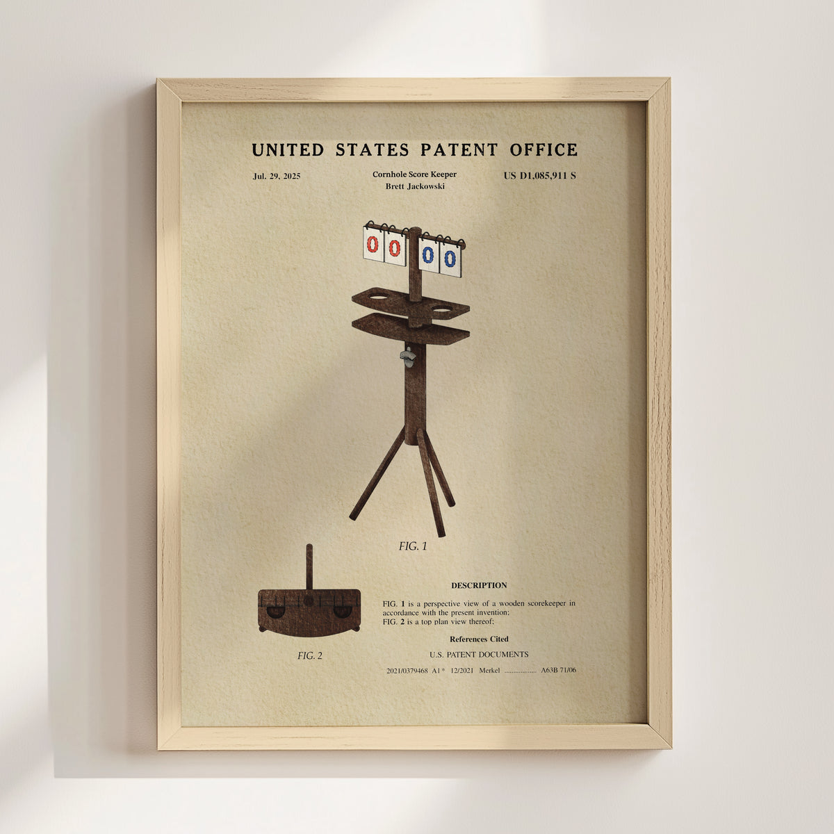 Cornhole Score Keeper (2025) patent art print