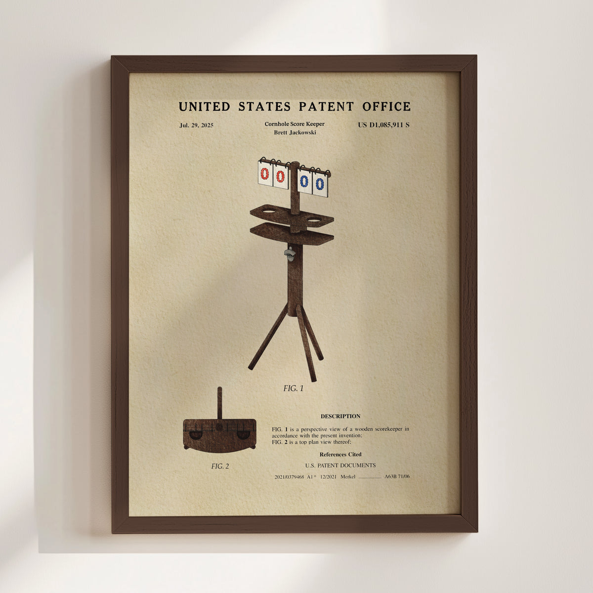 Cornhole Score Keeper (2025) patent art print