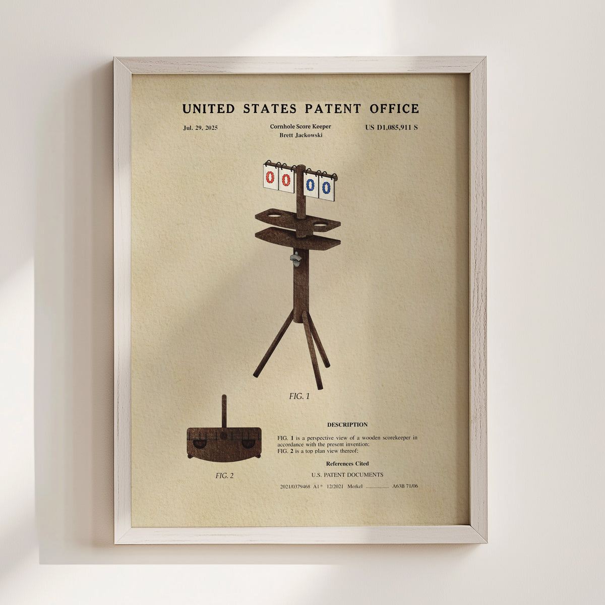 Cornhole Score Keeper (2025) patent art print