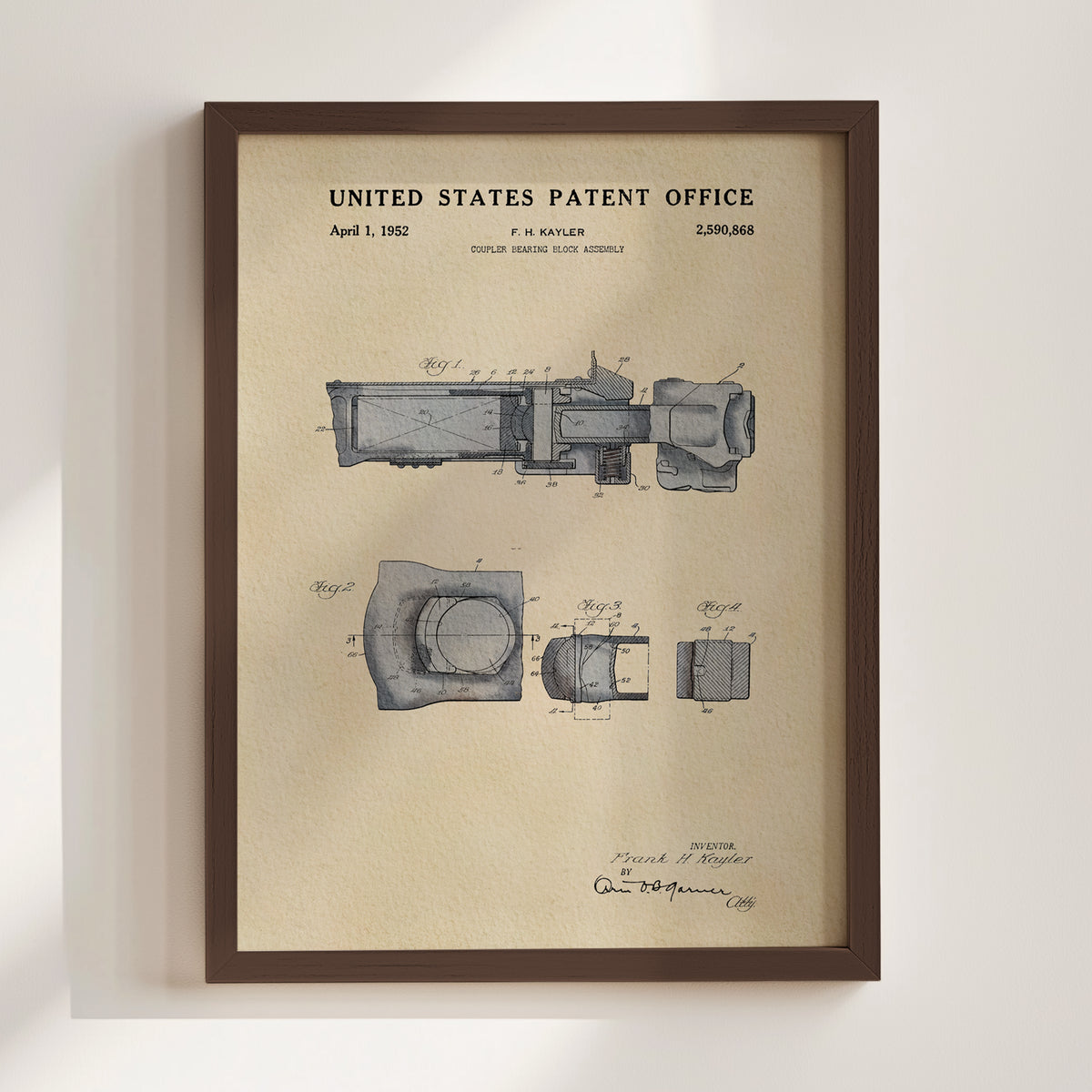 Coupler Bearing Block (1952) patent art print