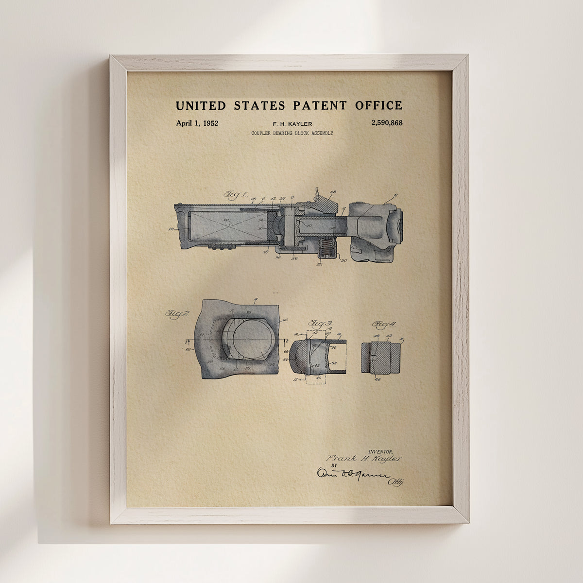 Coupler Bearing Block (1952) patent art print