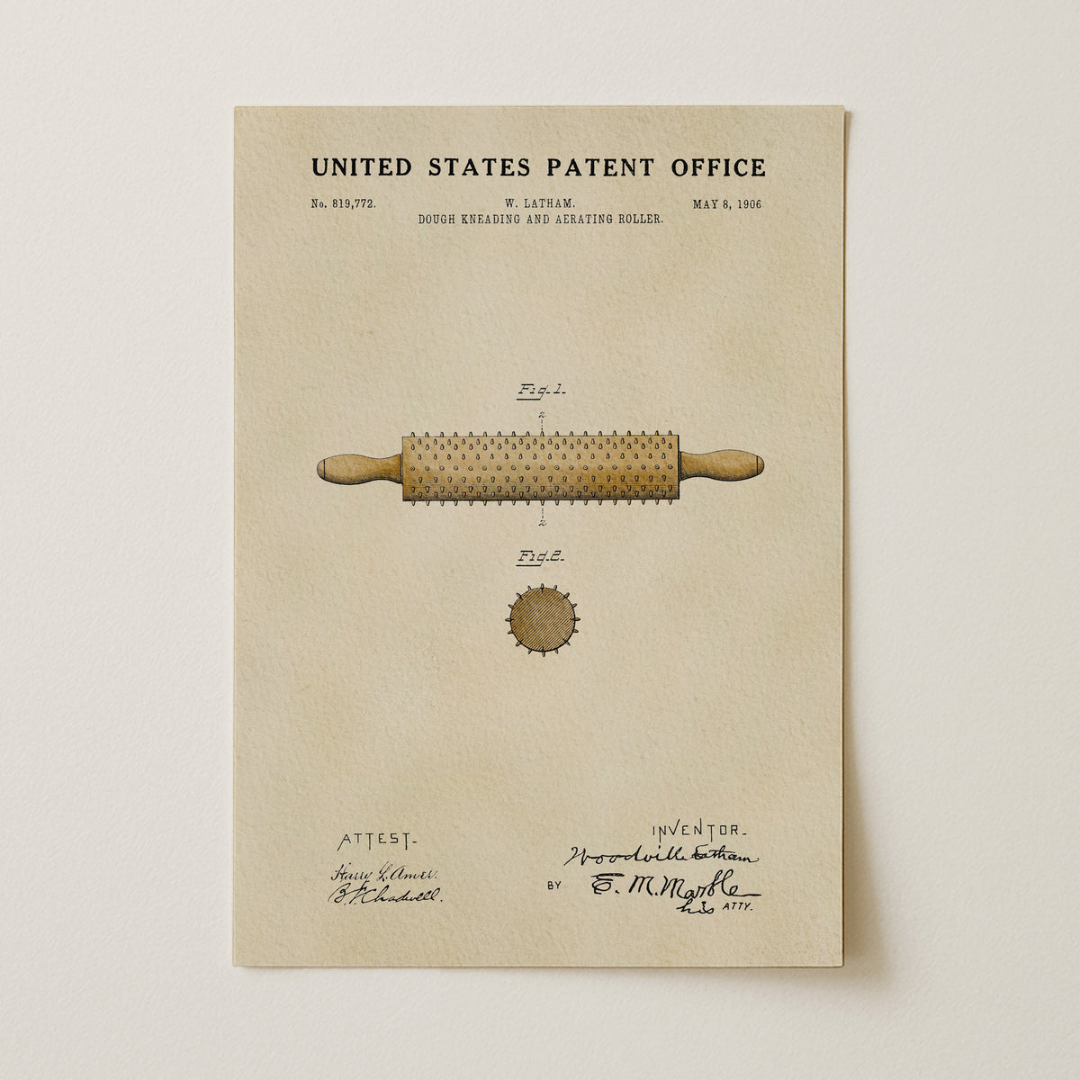 Dough Roller (1906) patent art print