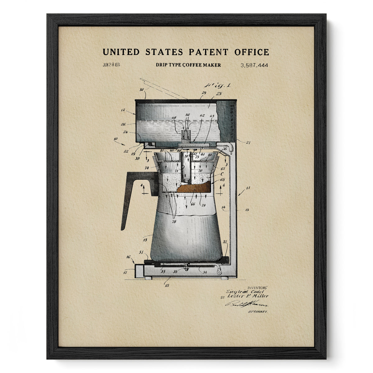 Drip Coffee Maker (1971) patent art print