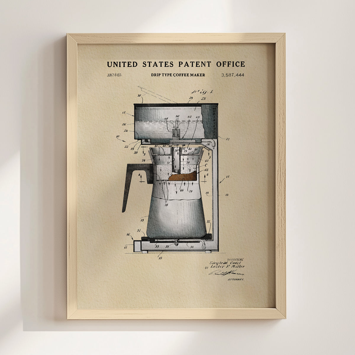 Drip Coffee Maker (1971) patent art print