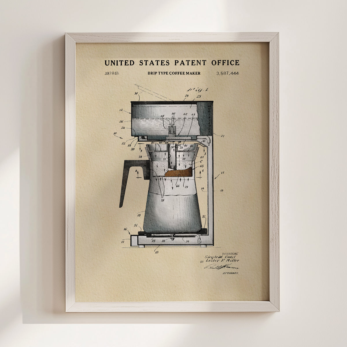Drip Coffee Maker (1971) patent art print