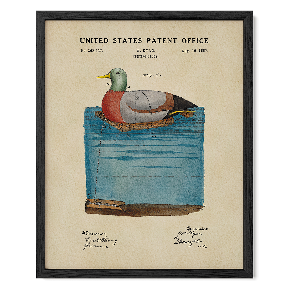 Duck Decoy (1887) patent art print