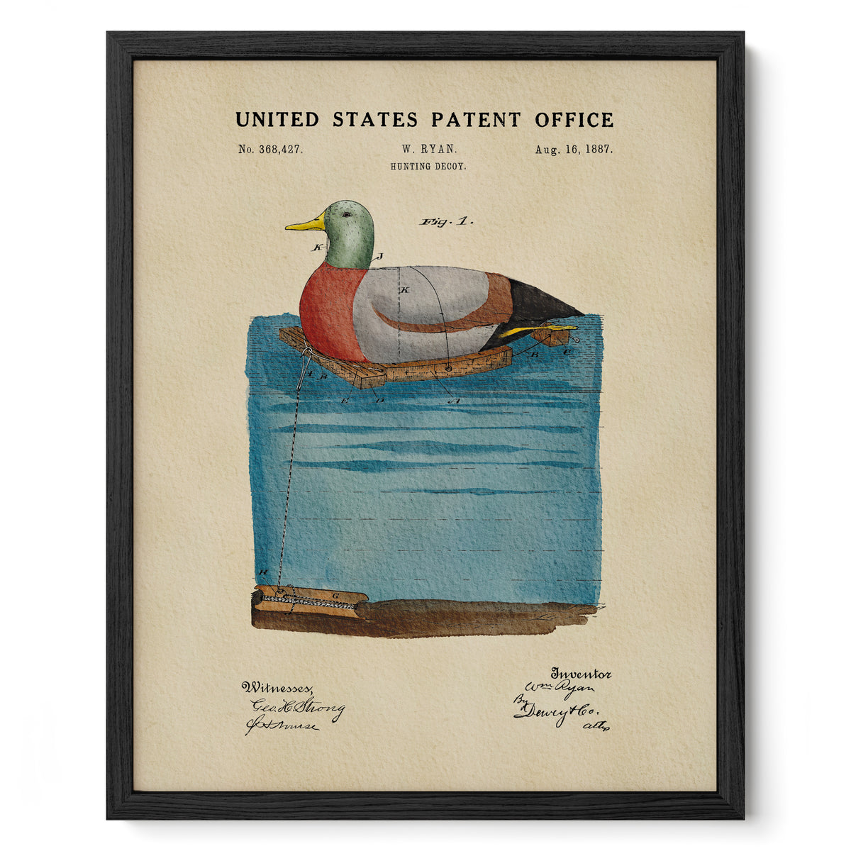 Duck Decoy (1887) patent art print