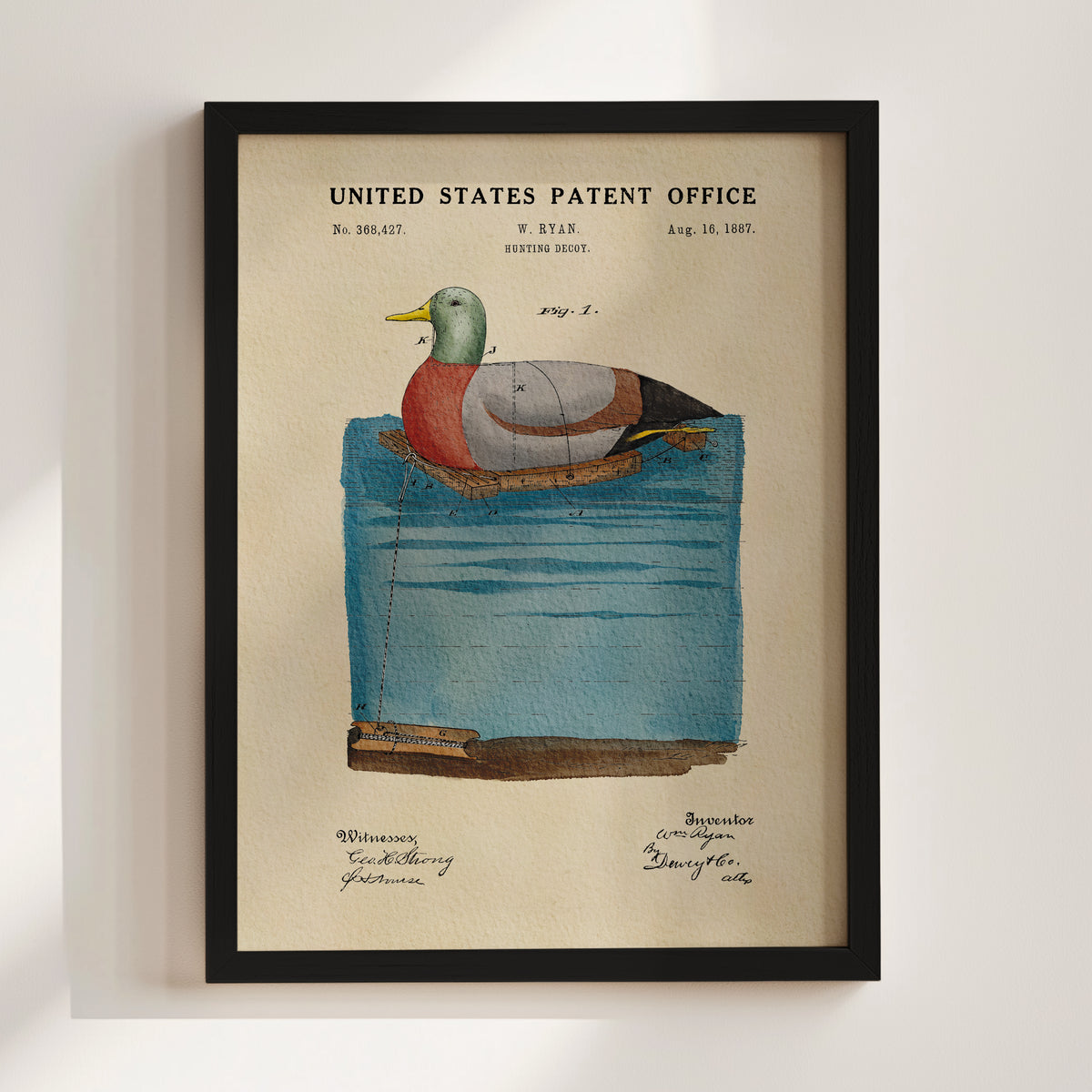 Duck Decoy (1887) patent art print