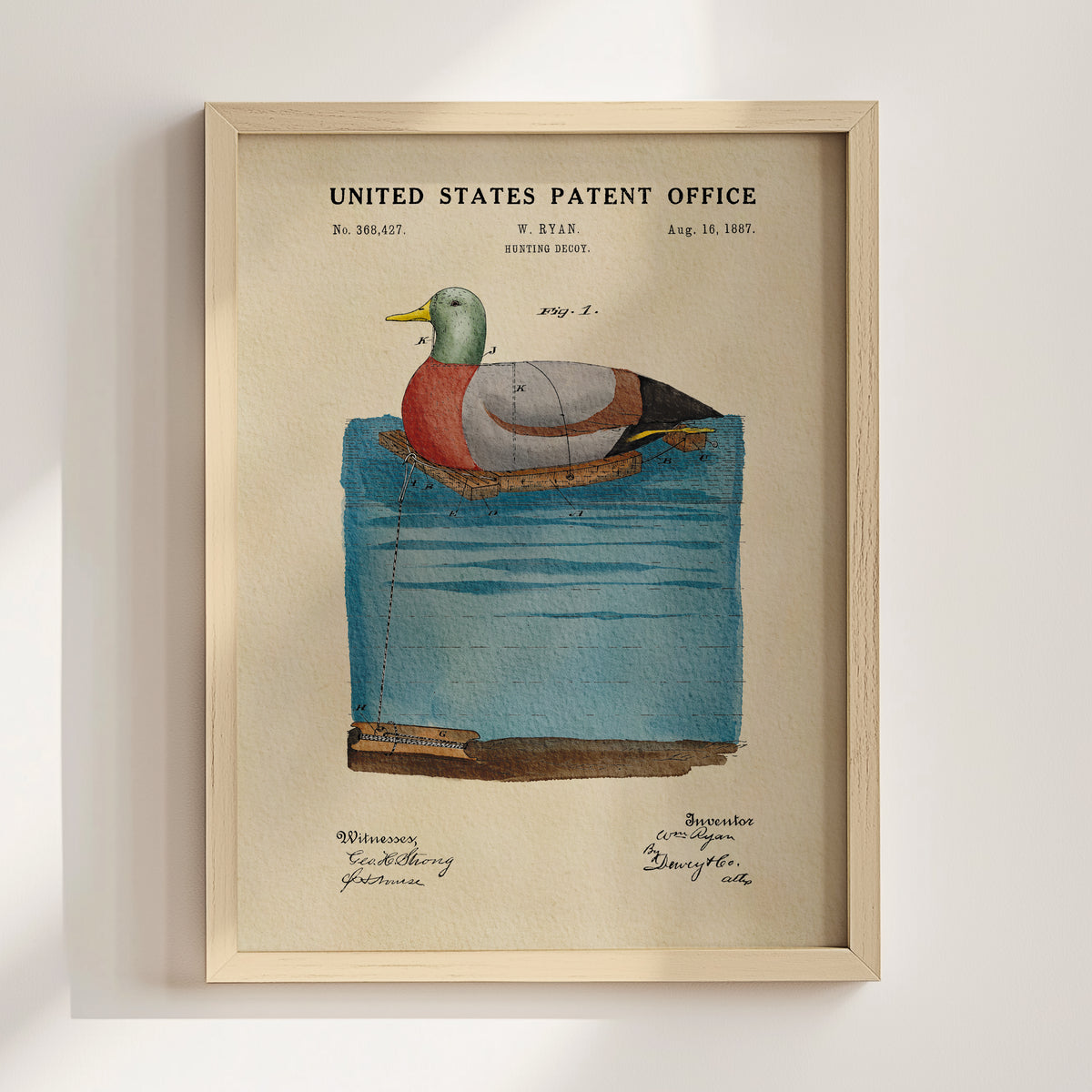 Duck Decoy (1887) patent art print