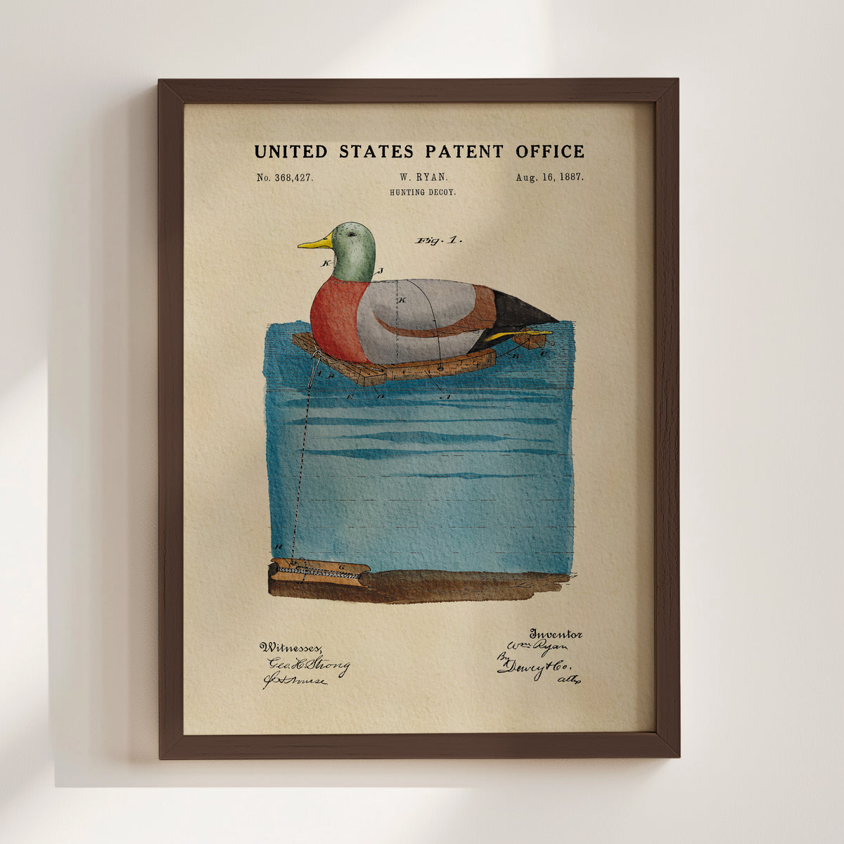 Duck Decoy (1887) patent art print