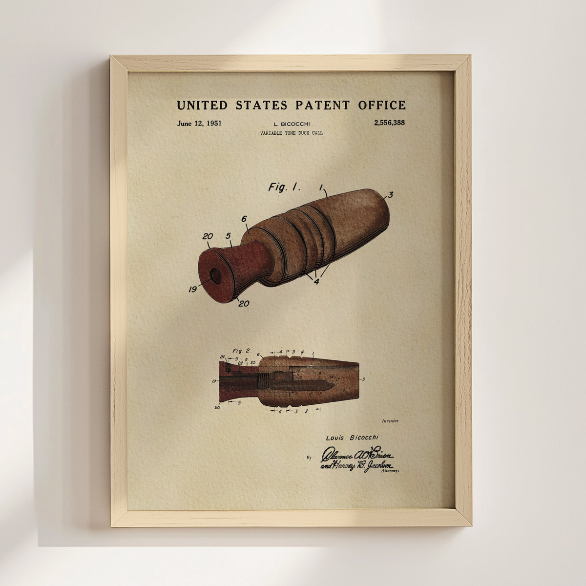 Duck Call (1951) patent art print