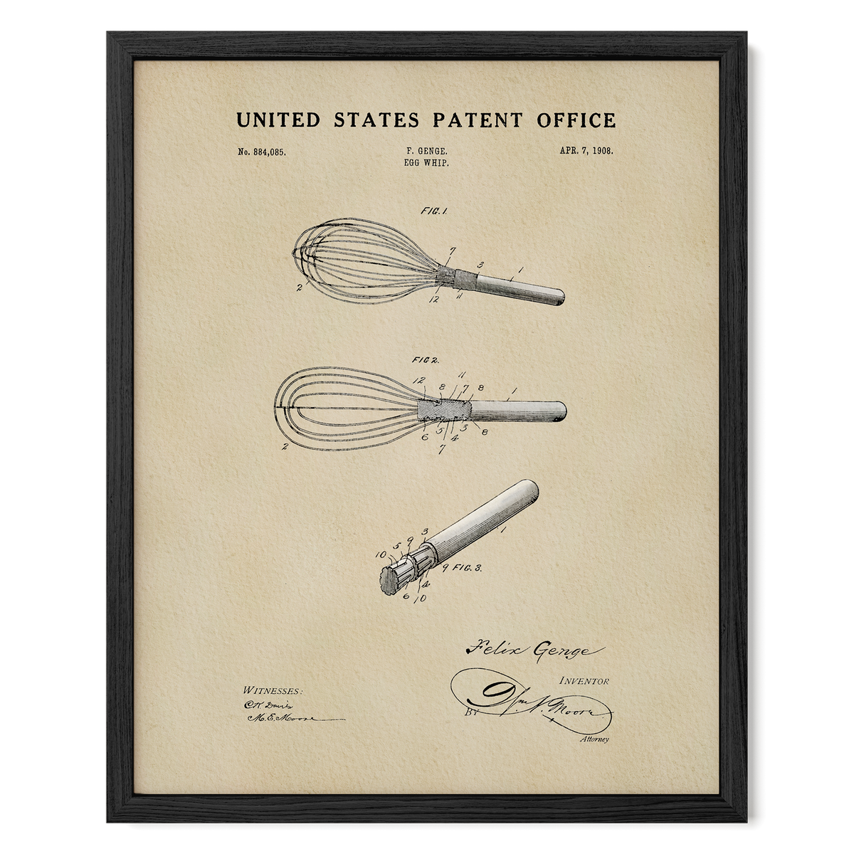 Egg Whip (1908) patent art print