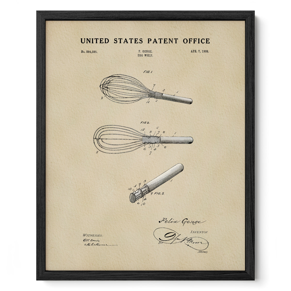 Egg Whip (1908) patent art print