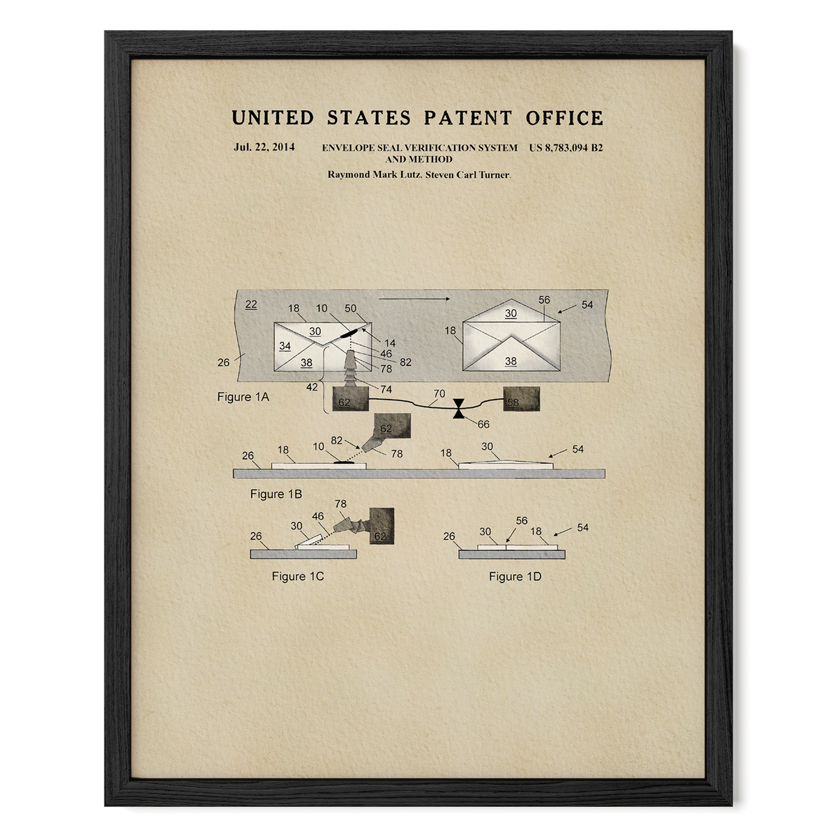 Envelope Seal Verification System (2014) patent art print