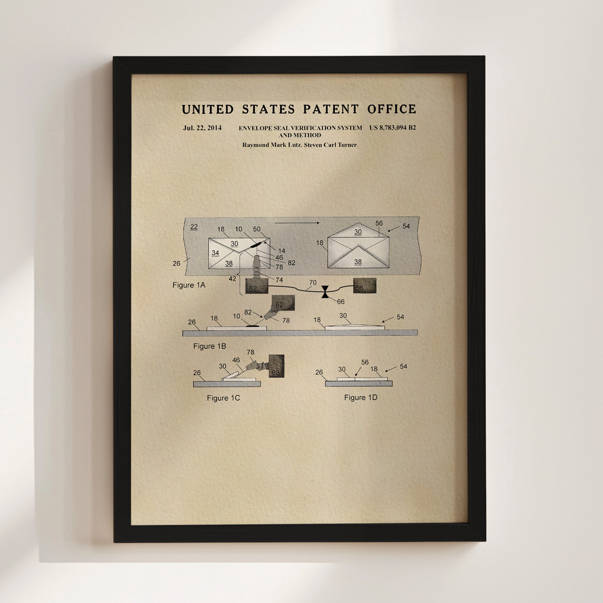 Envelope Seal Verification System (2014) patent art print