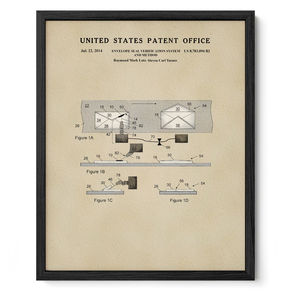 Envelope Seal Verification System (2014) patent art print