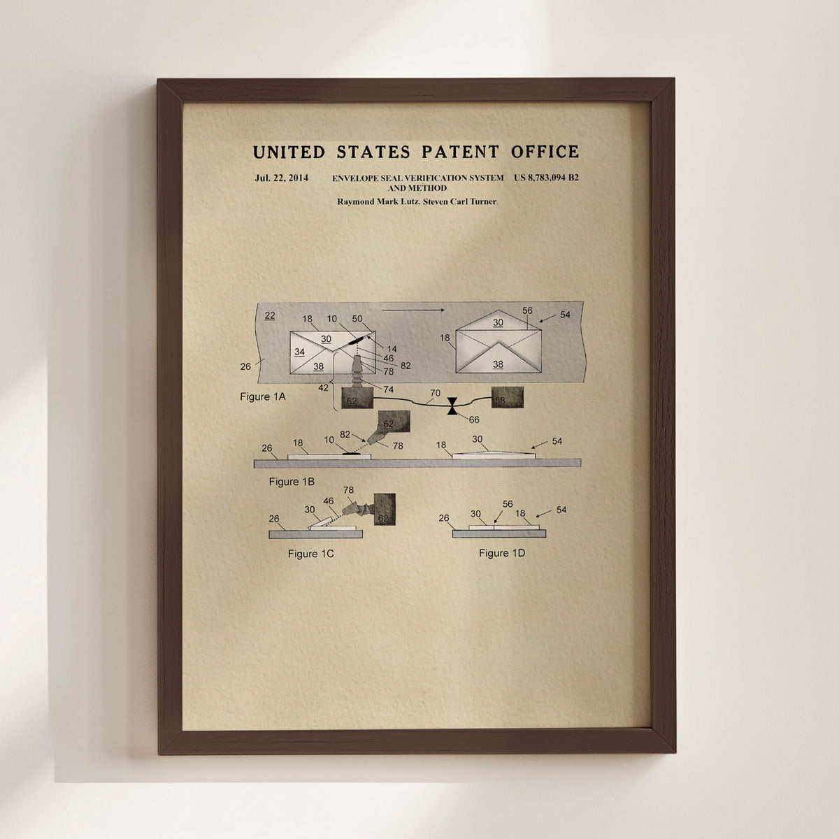 Envelope Seal Verification System (2014) patent art print