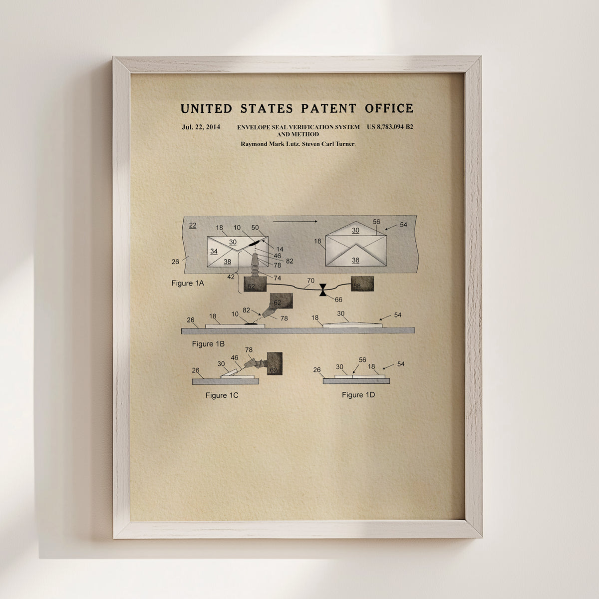 Envelope Seal Verification System (2014) patent art print