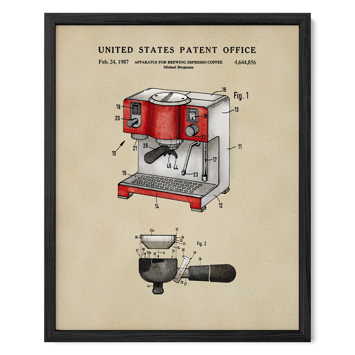 Espresso Machine (1987) patent art print