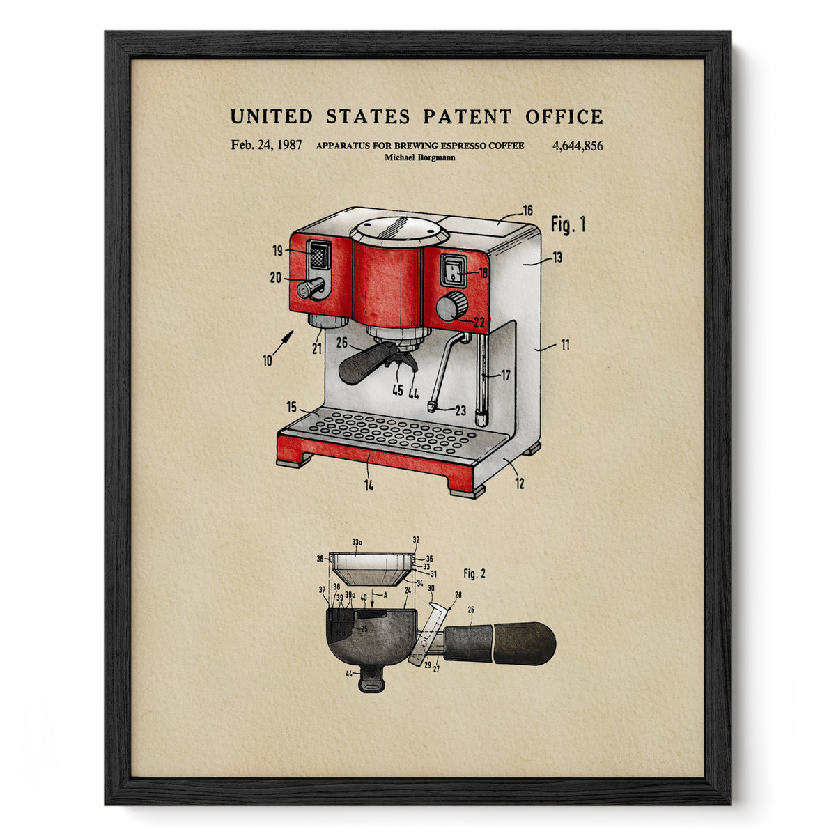 Espresso Machine (1987) patent art print