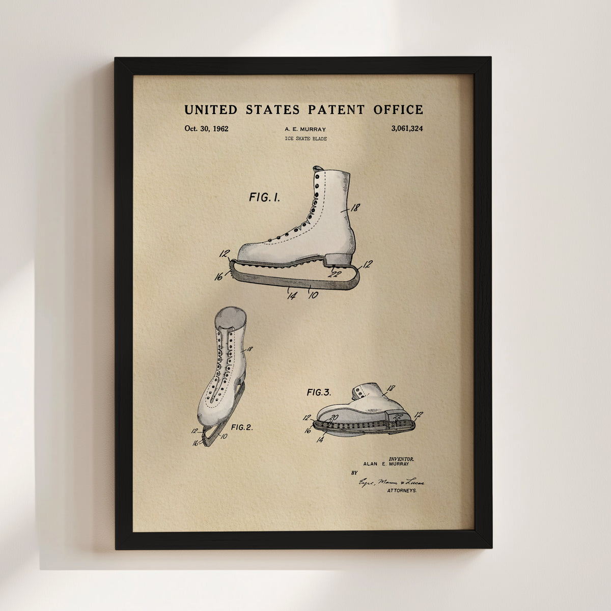 Figure Skate (1962) patent art print
