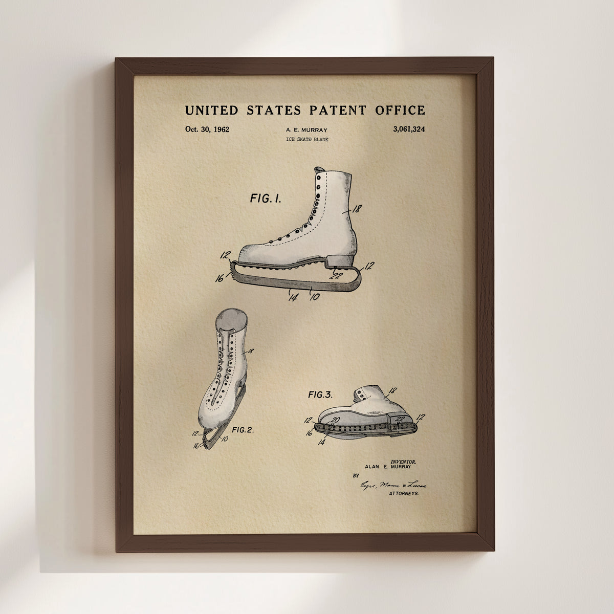 Figure Skate (1962) patent art print