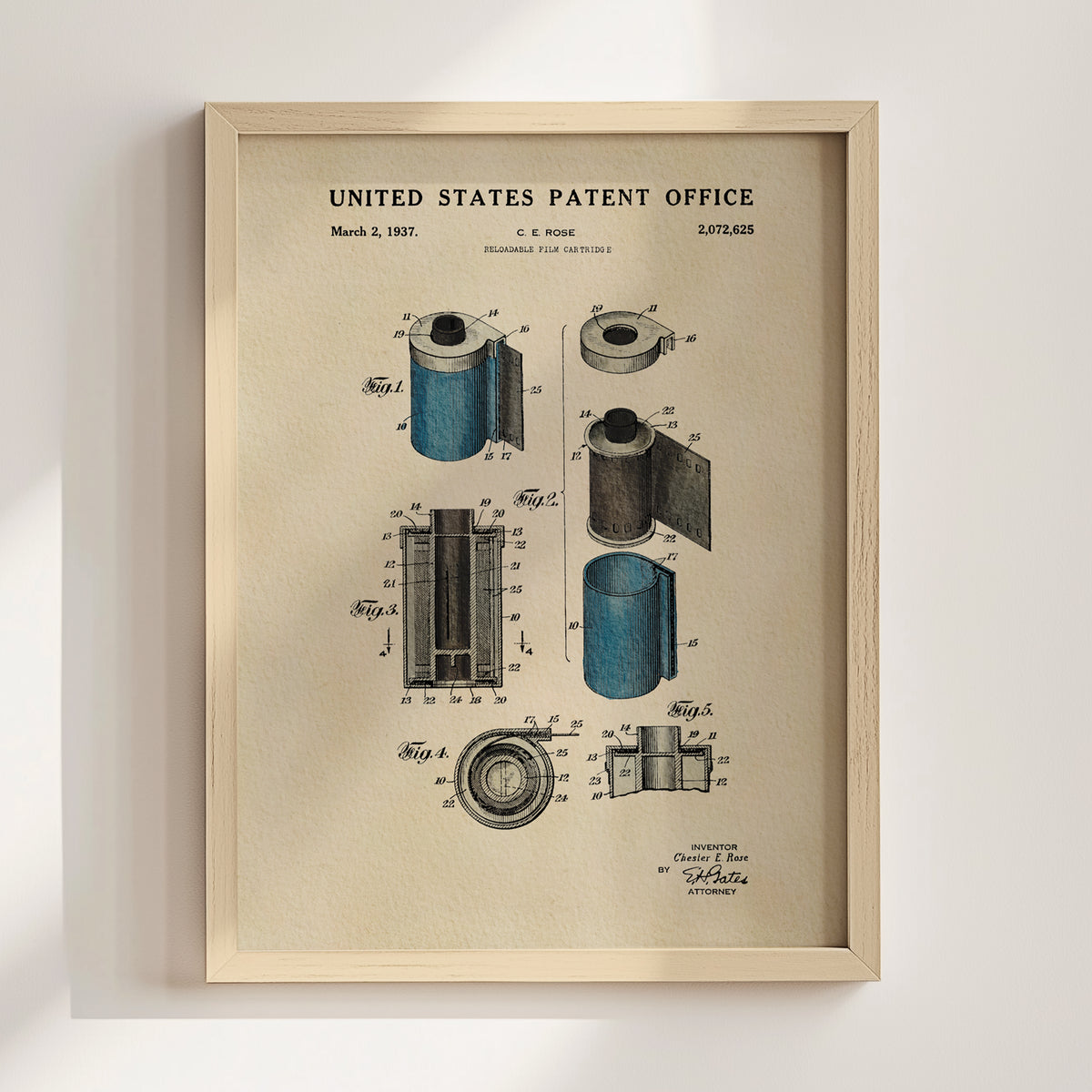 Film Cartridge (1937) patent art print