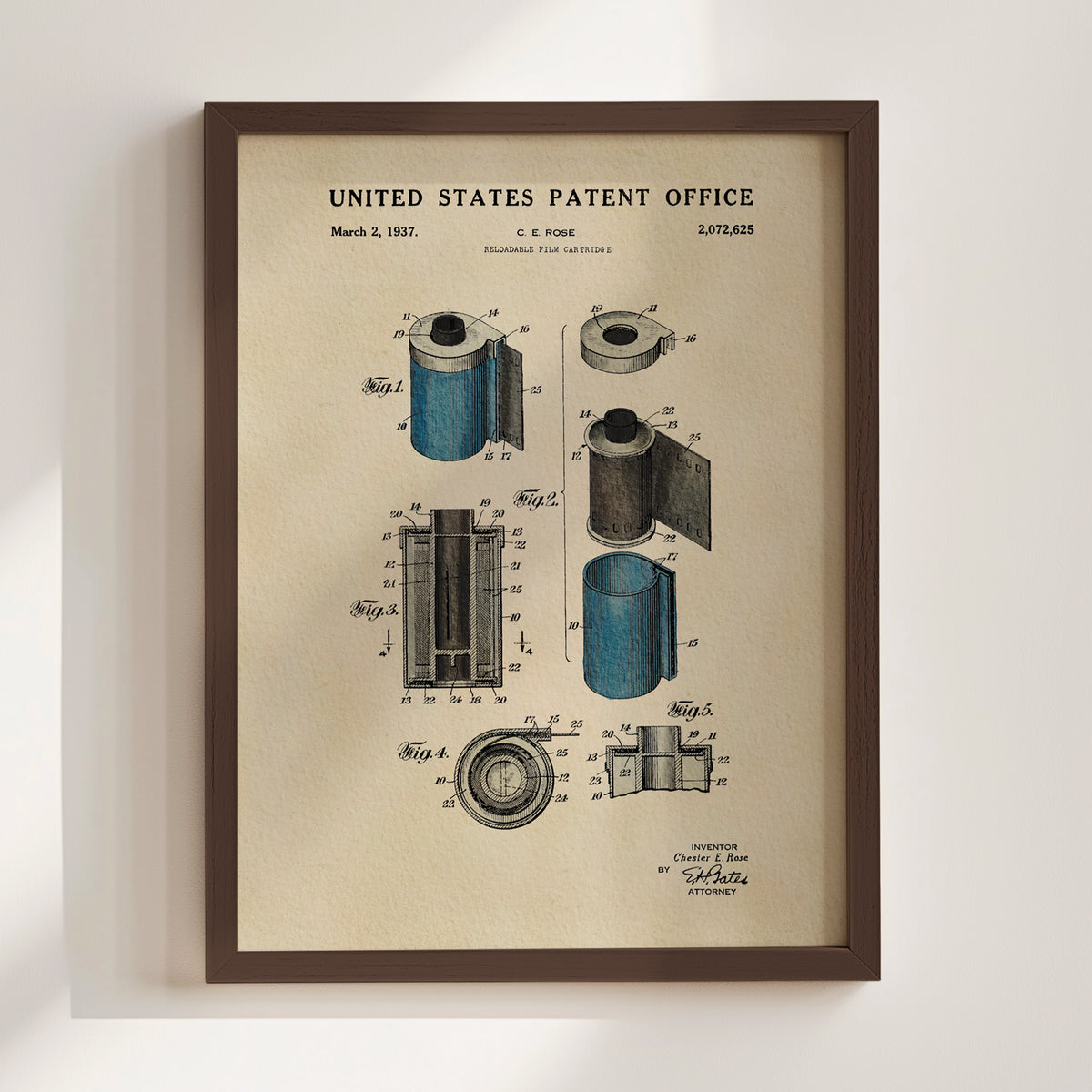 Film Cartridge (1937) patent art print