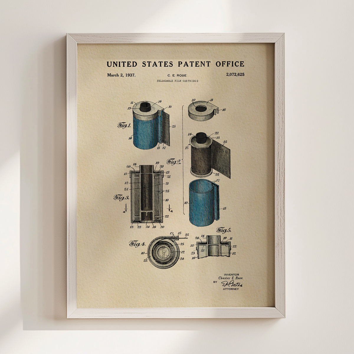 Film Cartridge (1937) patent art print