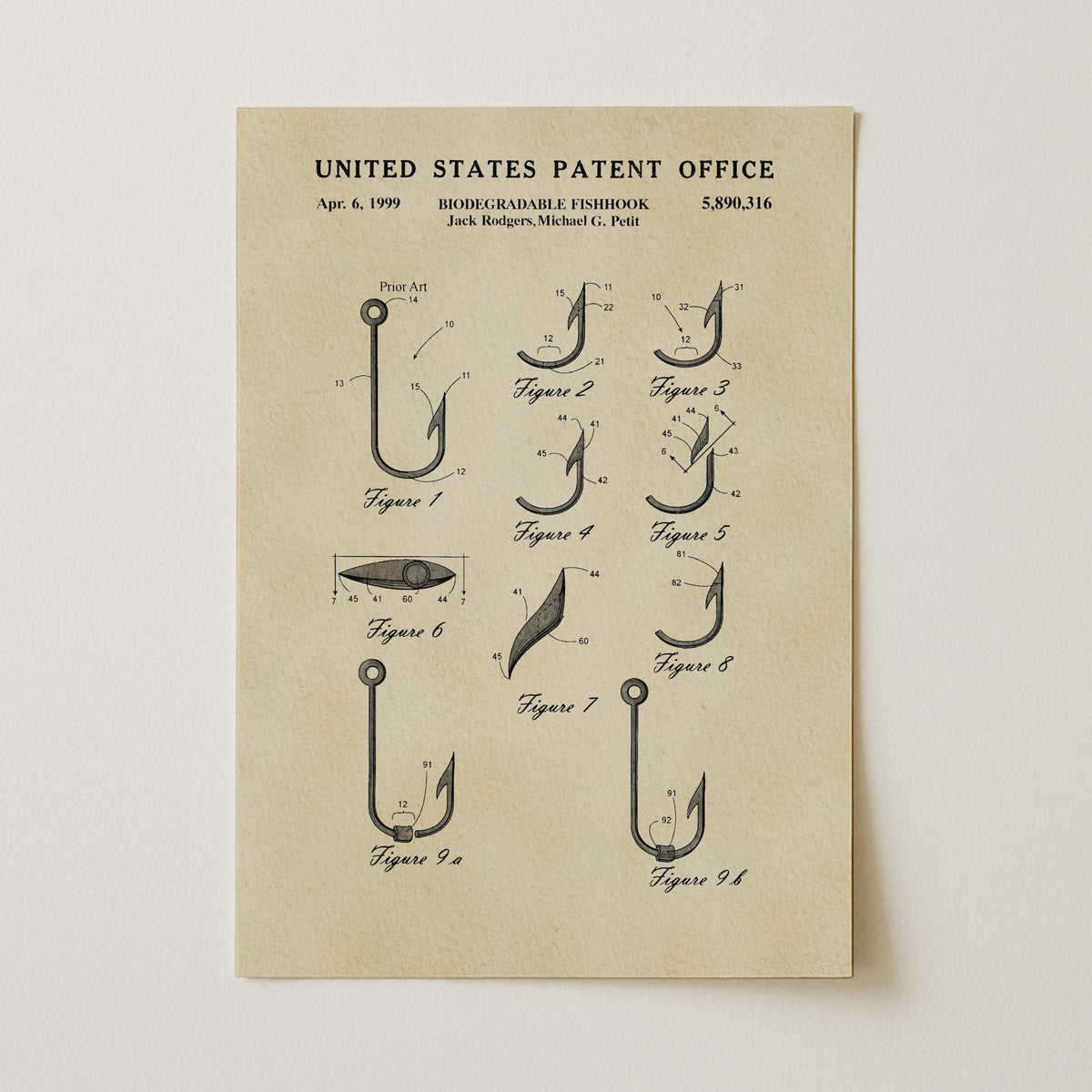 Fish Hooks (1999) patent art print