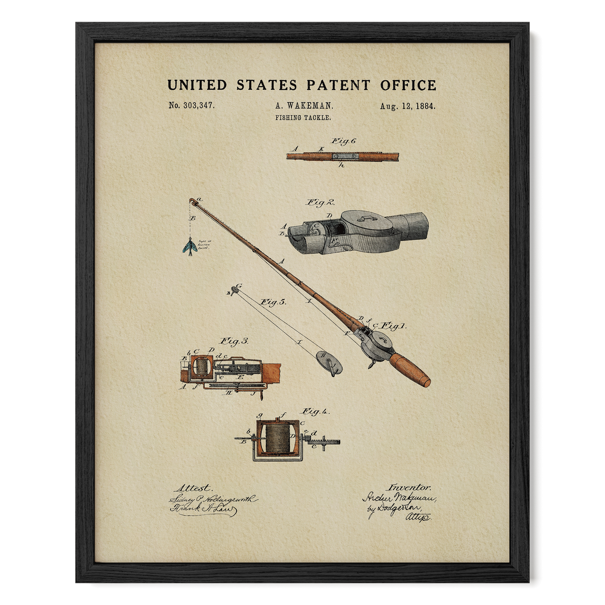 Fishing Tackle (1884) patent art print