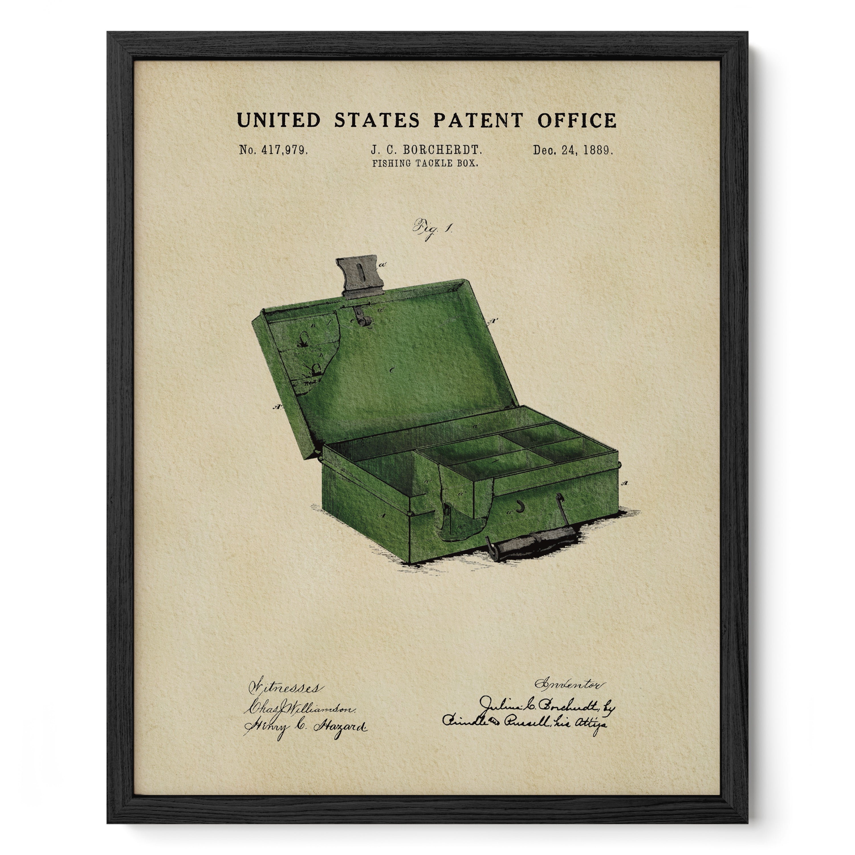1889 fishing tackle box The Crankbait Box Fishing Tackle Box (1889) Patent