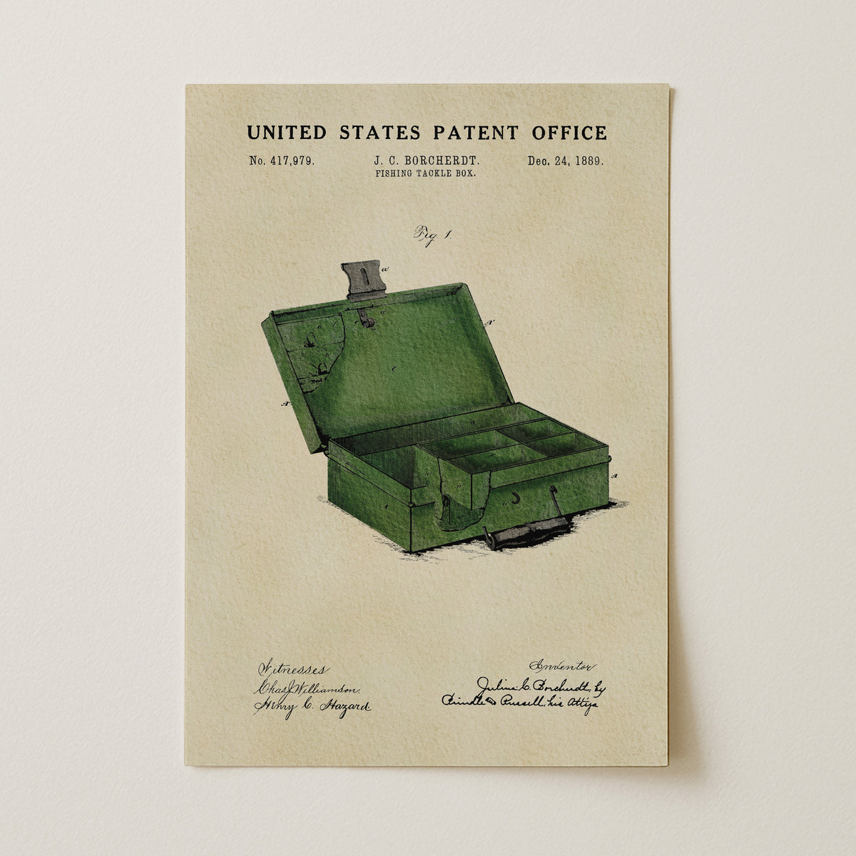 Fishing Tackle Box (1889) patent art print