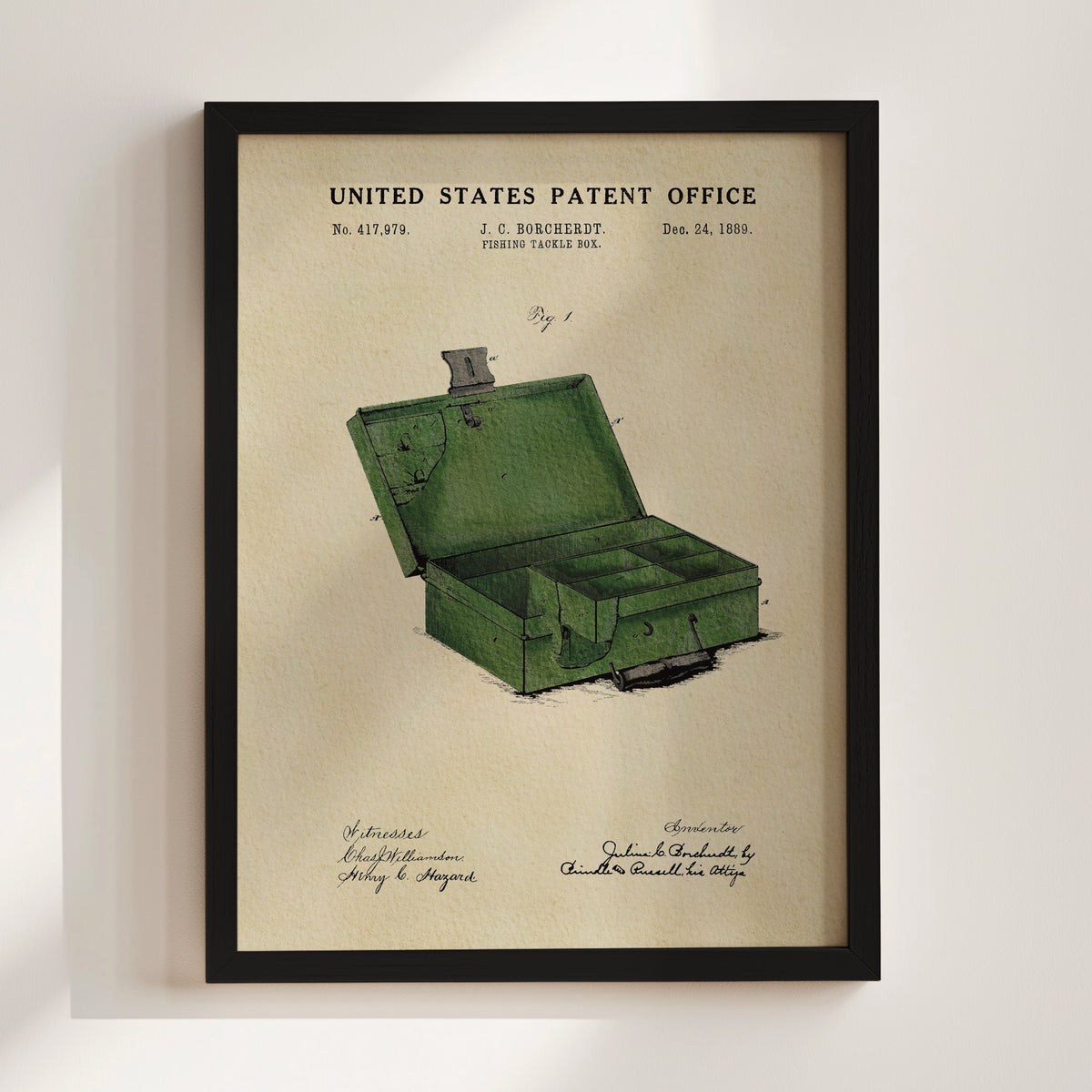 Fishing Tackle Box (1889) patent art print