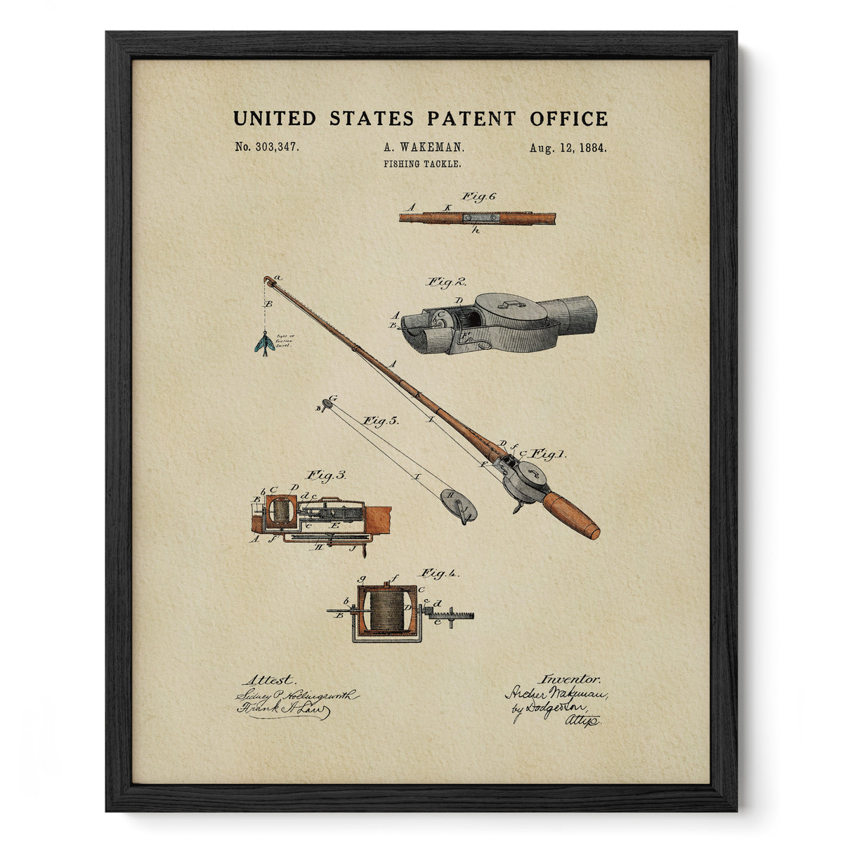 Fishing Tackle (1884) patent art print