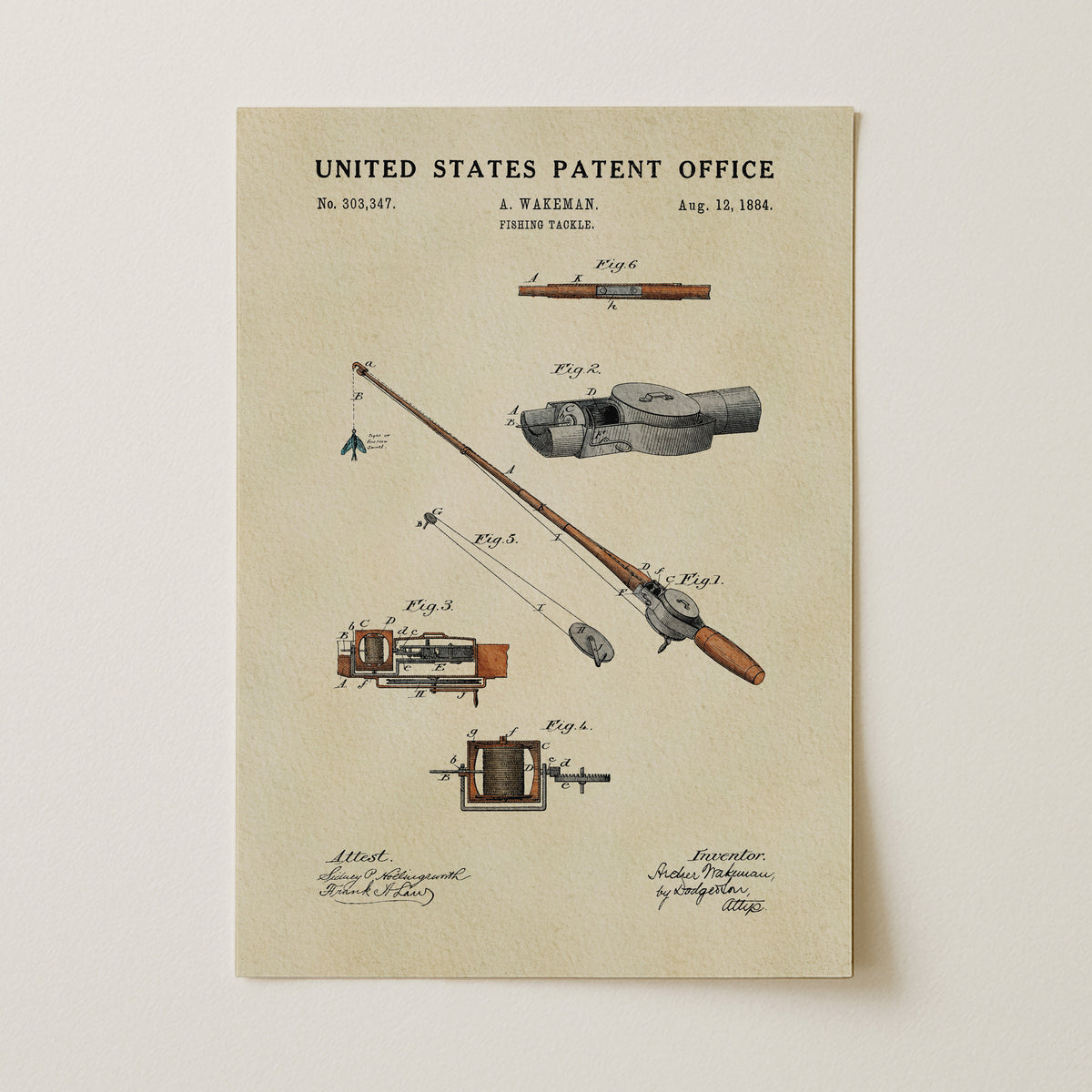 Fishing Tackle (1884) patent art print