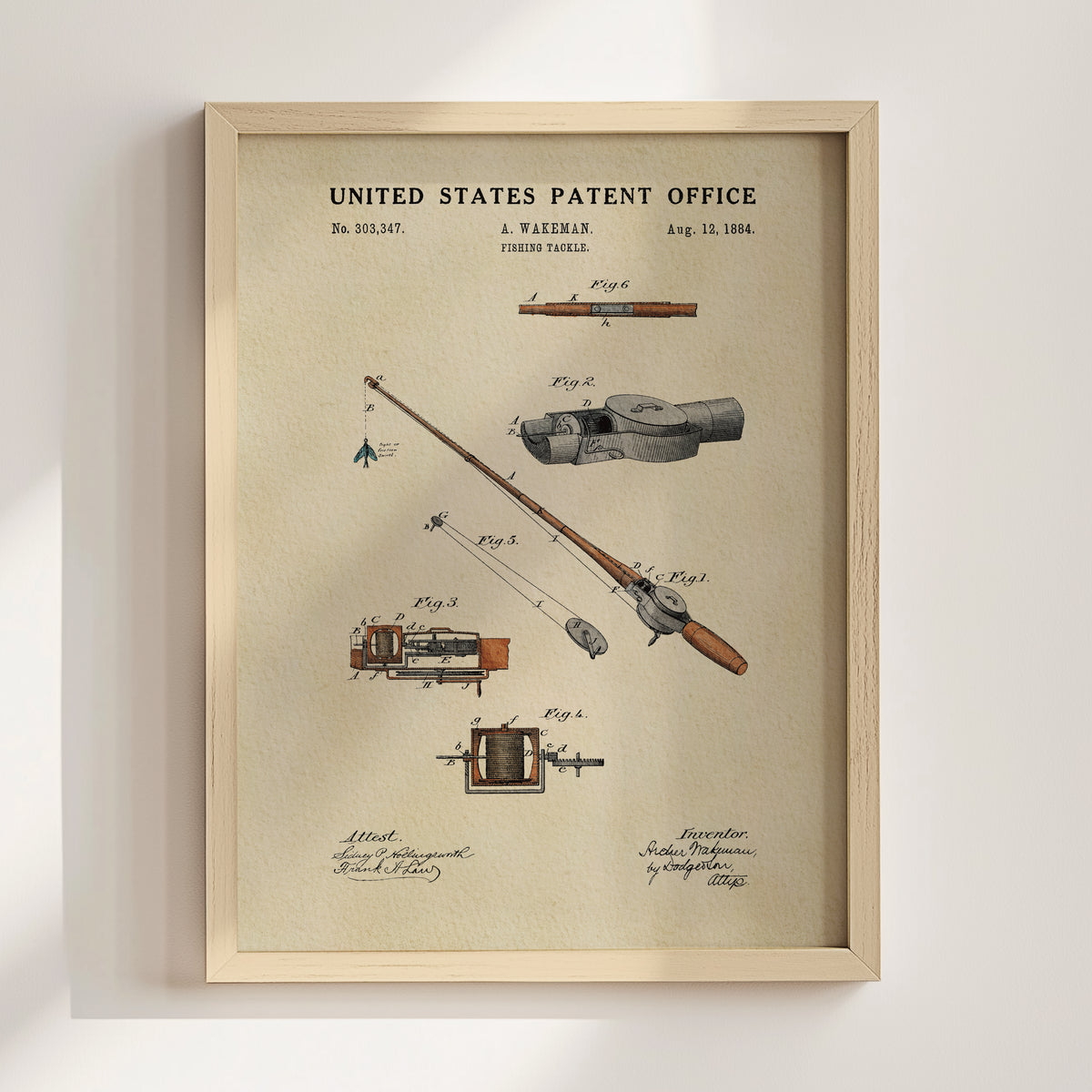 Fishing Tackle (1884) patent art print