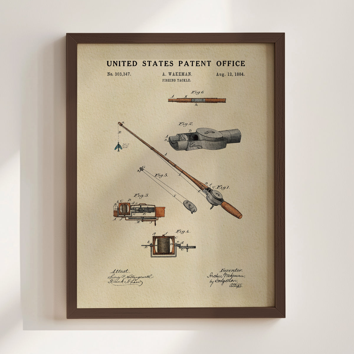 Fishing Tackle (1884) patent art print