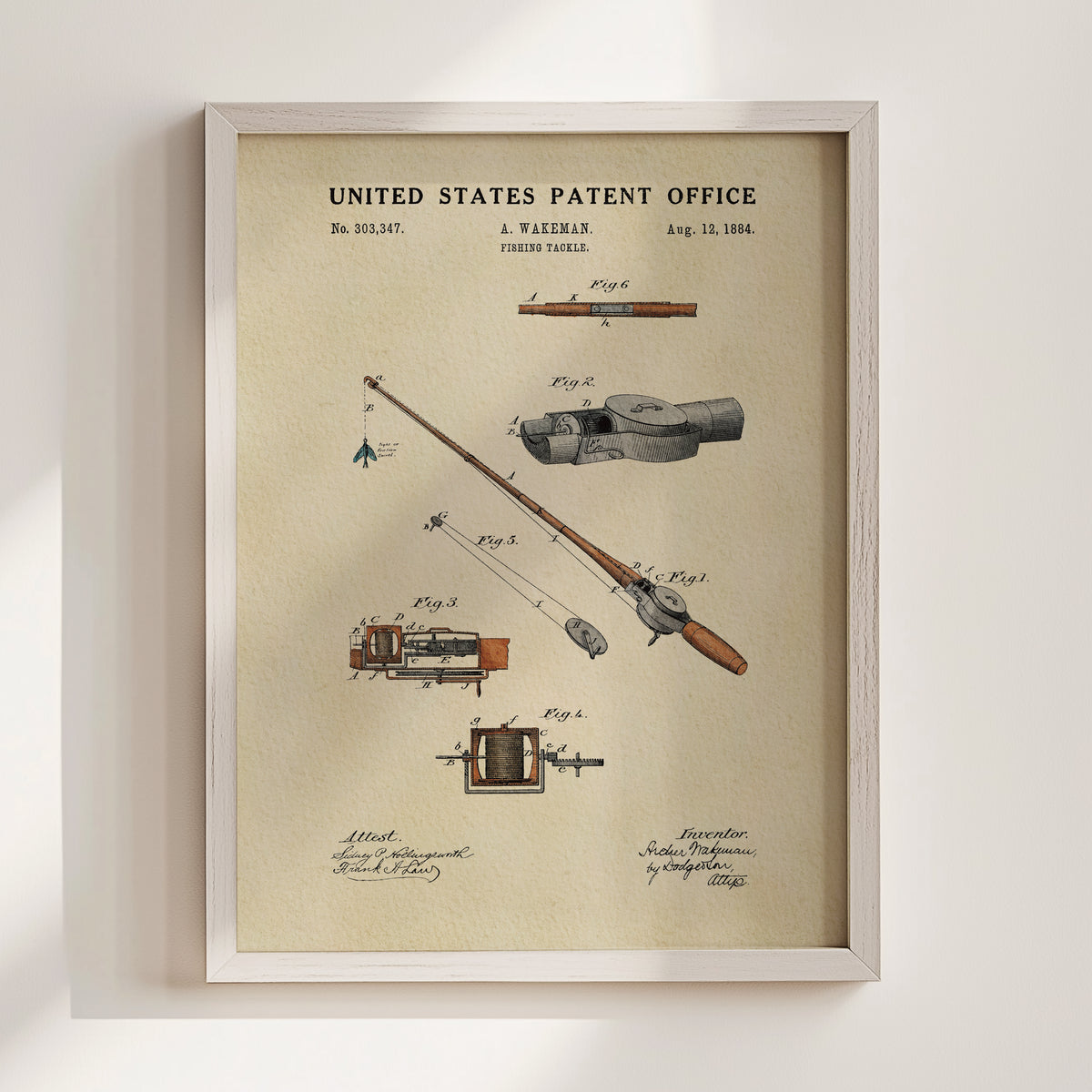 Fishing Tackle (1884) patent art print