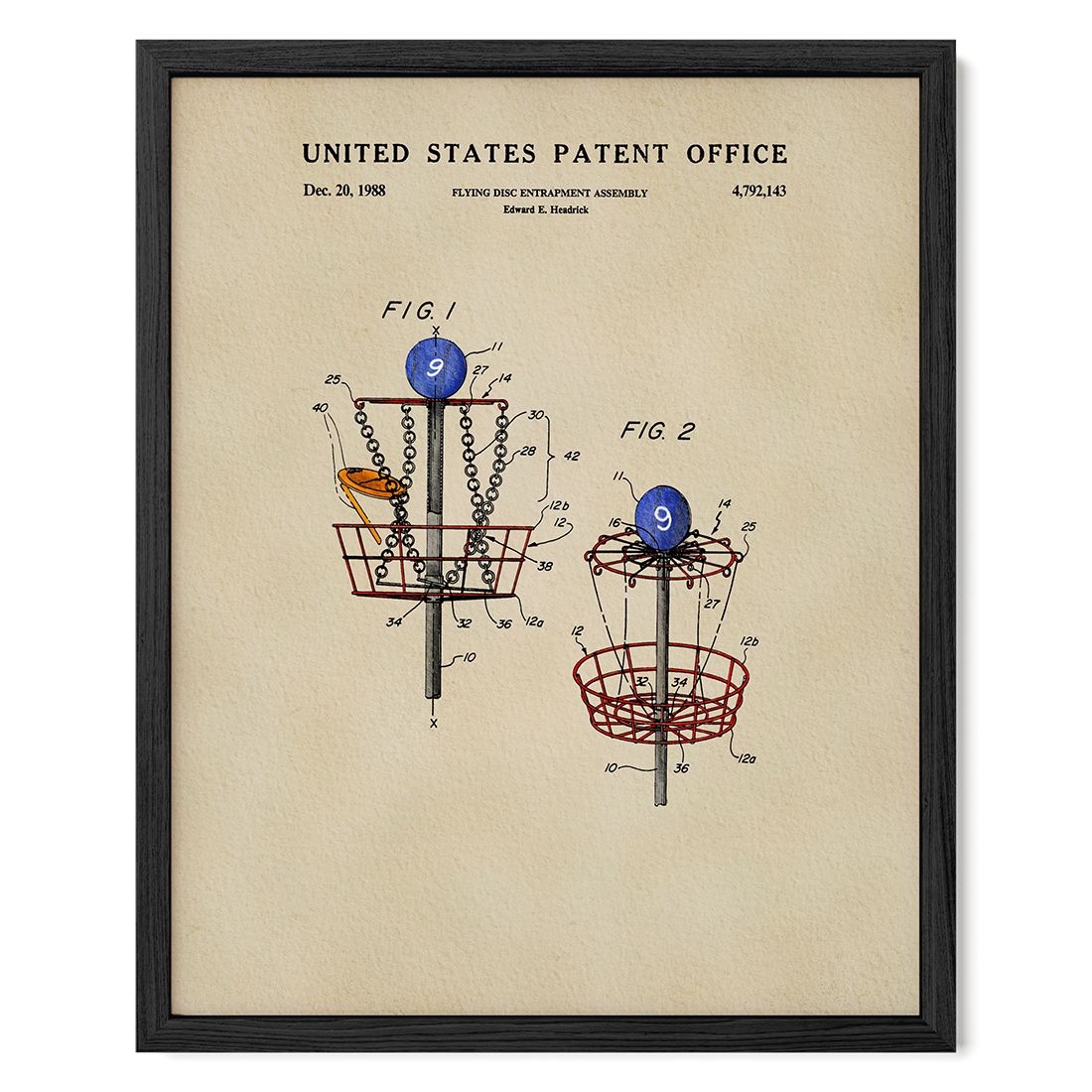 Disc Golf Hole (1988) patent art print