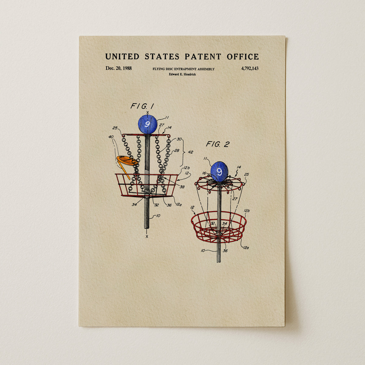 Disc Golf Hole (1988) patent art print