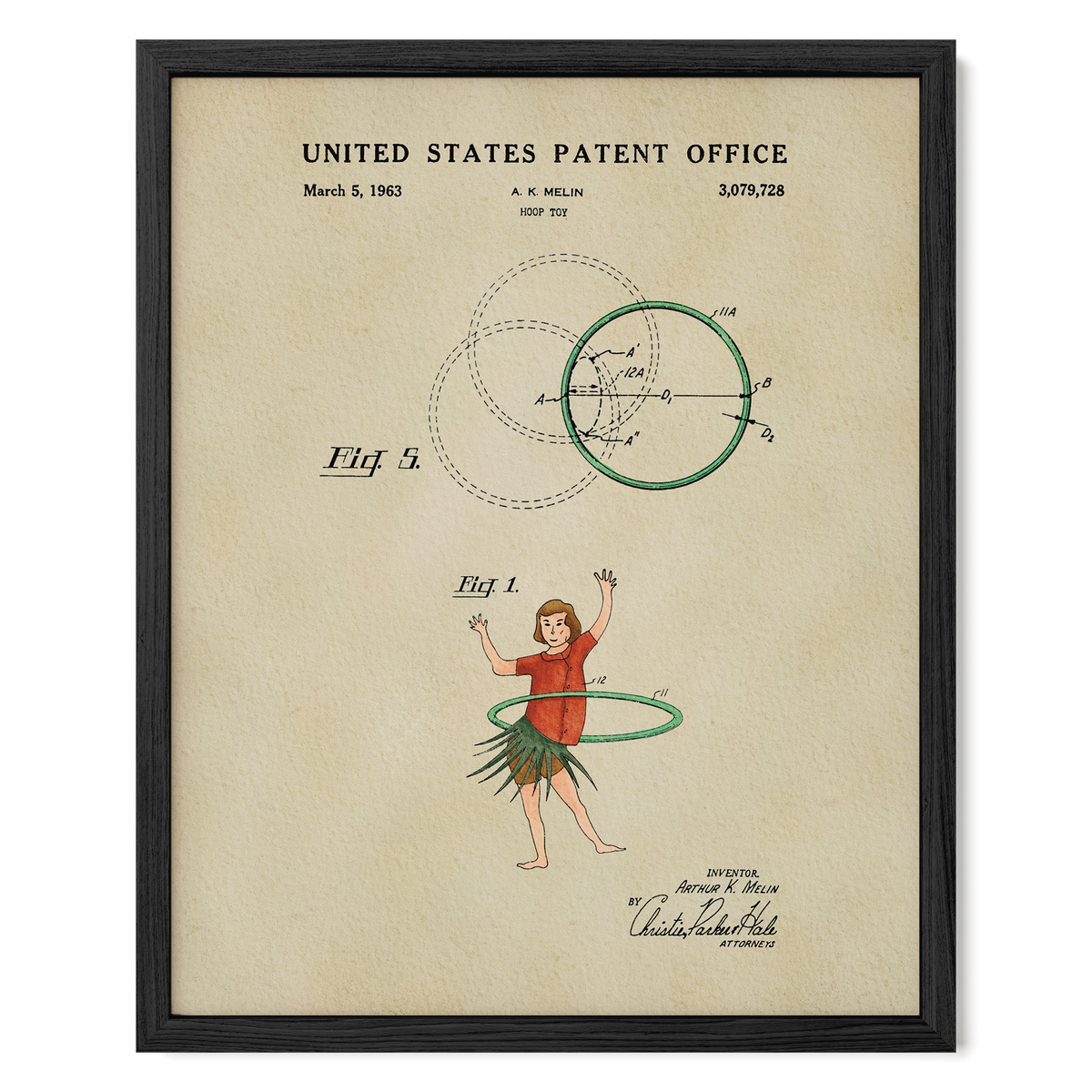 Waist Hoop (1959) patent art print