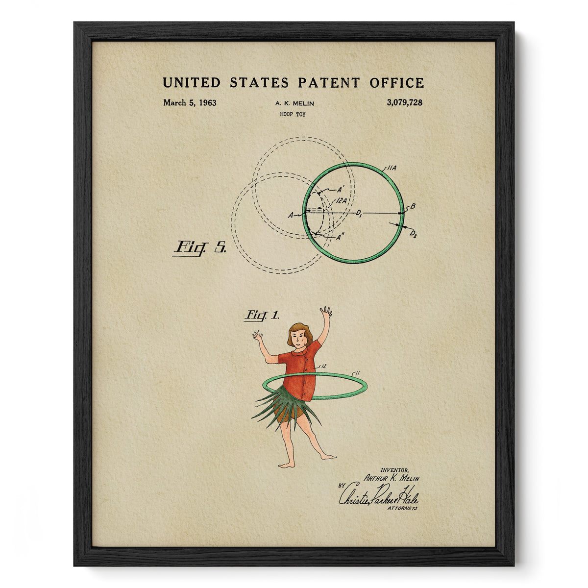Waist Hoop (1959) patent art print