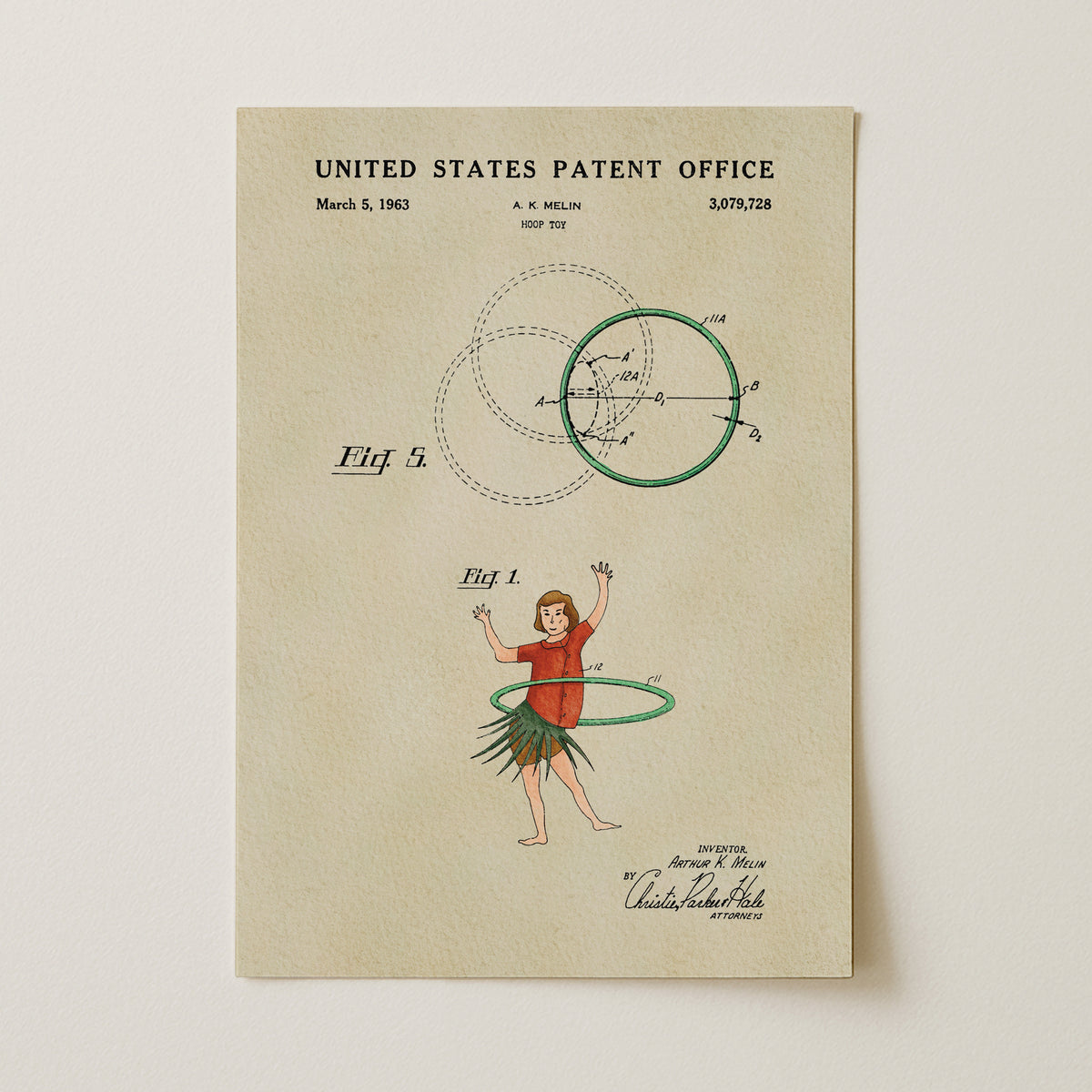 Waist Hoop (1959) patent art print