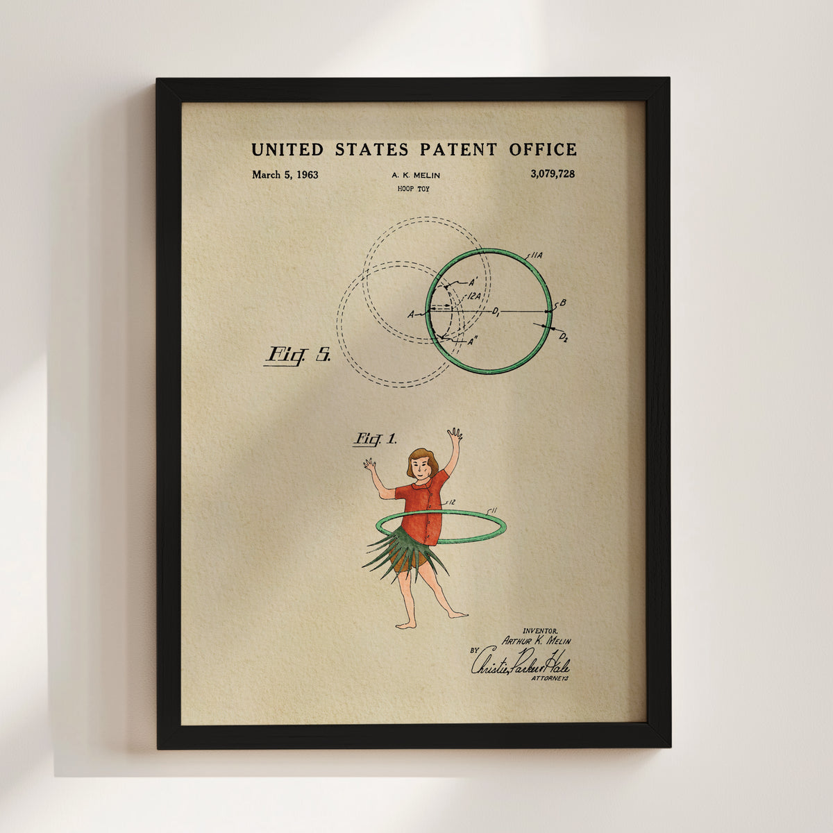 Waist Hoop (1959) patent art print