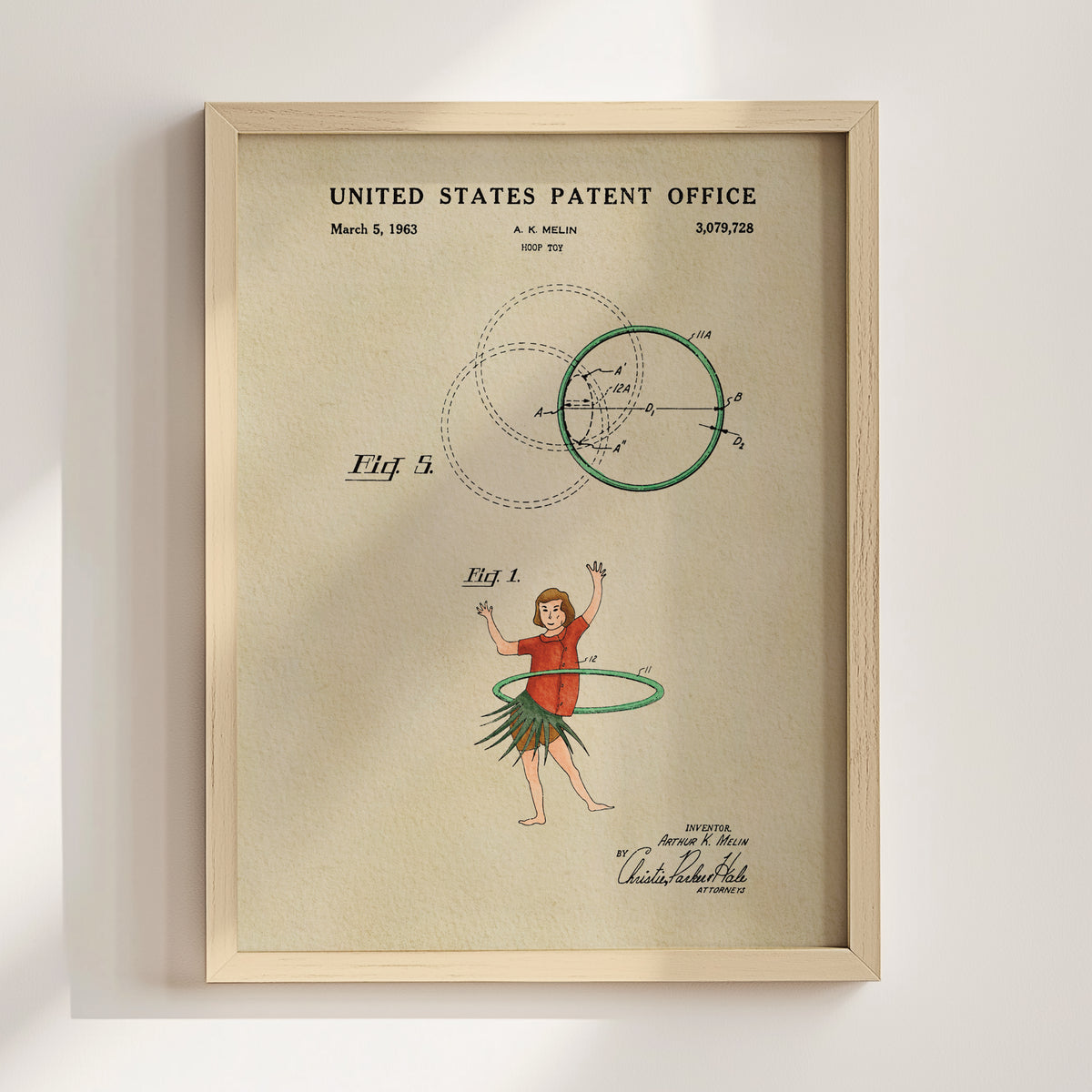Waist Hoop (1959) patent art print
