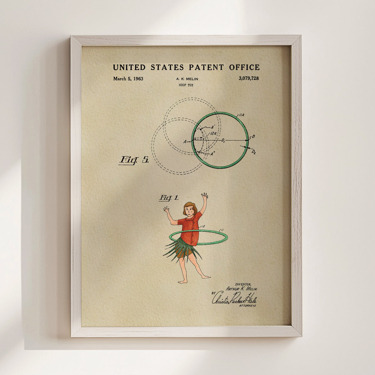 Waist Hoop (1959) patent art print
